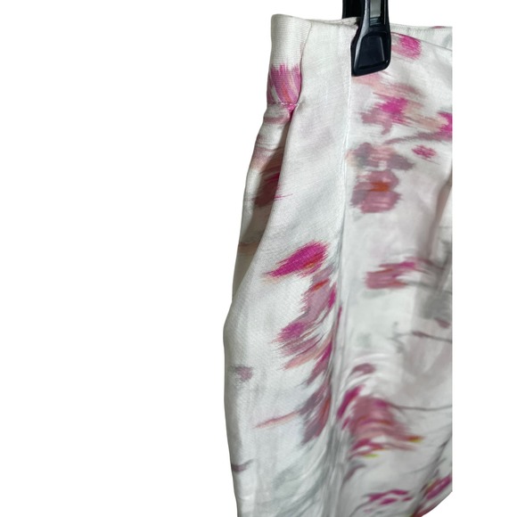 NWT Banana Republic White Pink Floral Abstract Wrap Style Skirt‎ W/pockets-SZ 8 - Picture 4 of 6
